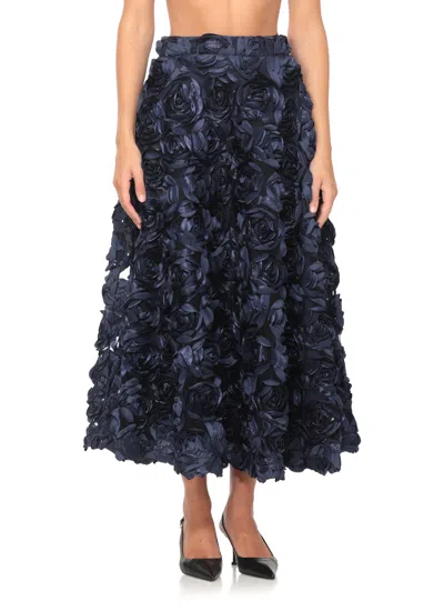 Rotate Birger Christensen Rotate Maxi Sun Skirt In Blue