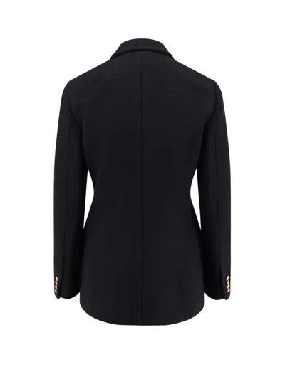 Chloé Double-breasted Virgin Wool Blend Blazer In Black