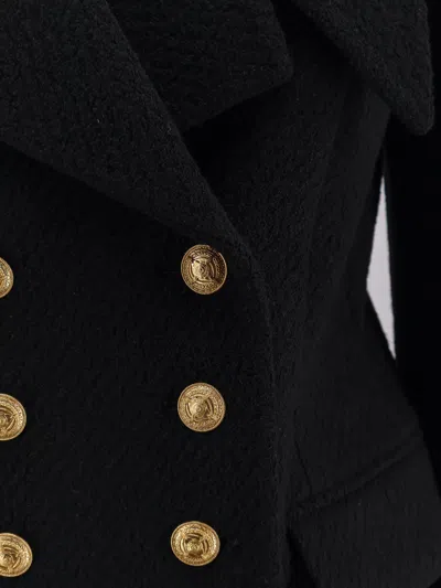 Chloé Double-breasted Virgin Wool Blend Blazer In Black