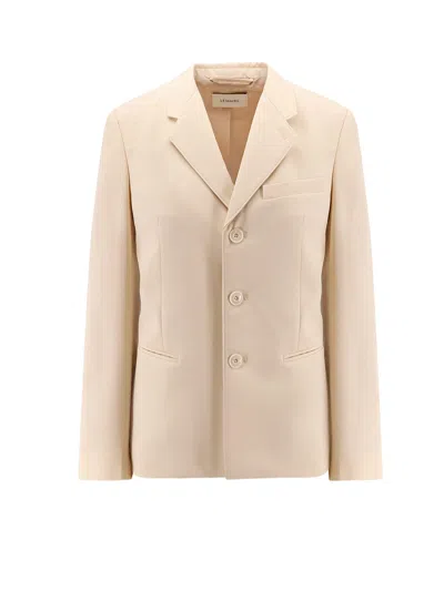 Lemaire Single-breasted Wool And Viscose Blazer In Neutral