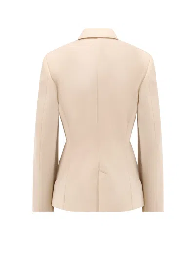 Lemaire Single-breasted Wool And Viscose Blazer In Neutral