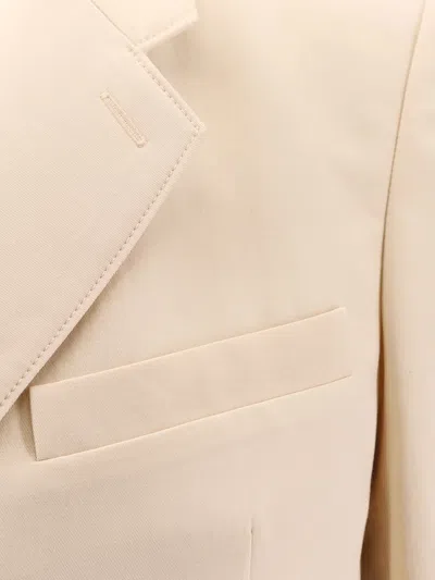 Lemaire Single-breasted Wool And Viscose Blazer In Neutral