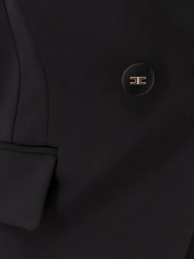 Elisabetta Franchi Double-breasted Blazer With Covered Buttons In Black