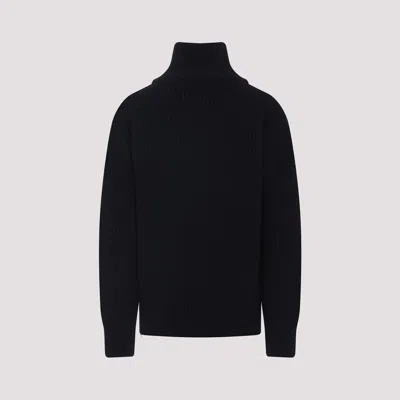 Dries Van Noten Black Wool Zip-up Cardigan In Black
