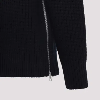 Dries Van Noten Black Wool Zip-up Cardigan In Black