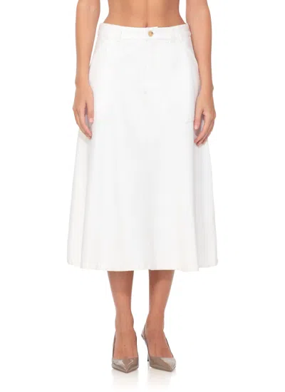 Apc Ivory A-line Cotton Skirt In White
