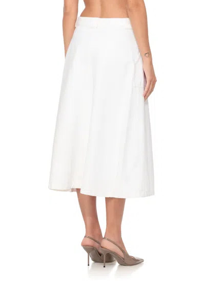 Apc Ivory A-line Cotton Skirt In White