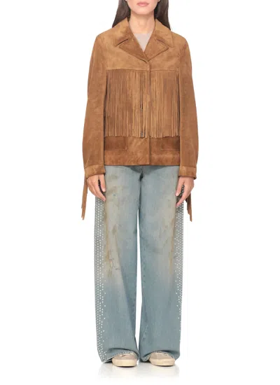 Golden Goose Paul Smith Loves Barbour Multicolor Stripe Cotton Jacket In Brown