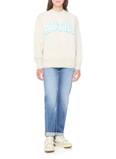 Autry Low Top Leather And Fabric Sneakers In Neutral