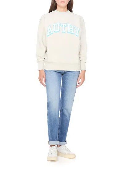 Autry Medalist Low Sneakers In White And Brown Sugar Suede And Leather In Neutral