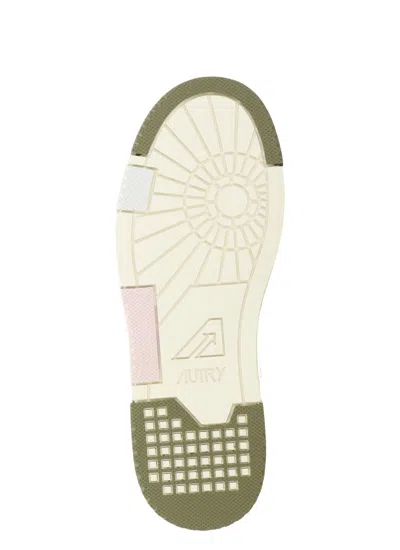 Autry Low Top Leather And Fabric Sneakers In Neutral