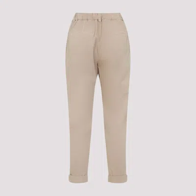 Peserico Beige Stretch Cotton Pants With Turn-up Hems In Neutral