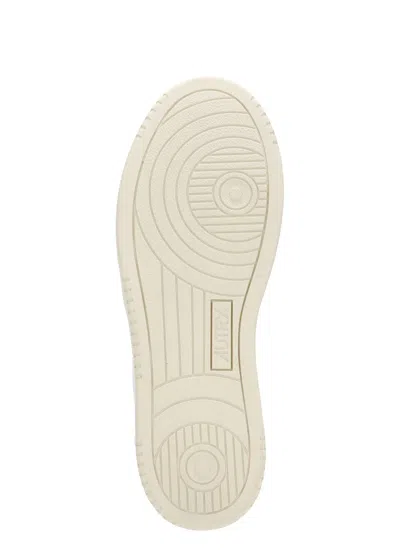 Autry Medialist' White Leather Sneakers In White