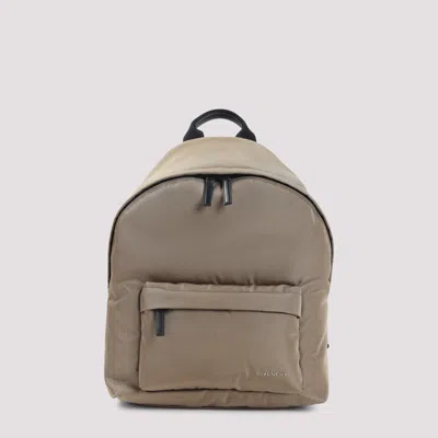 Givenchy Canvas And Leather Backpack With Logo Detail In Brown