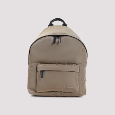 Givenchy Canvas And Leather Backpack With Logo Detail In Brown