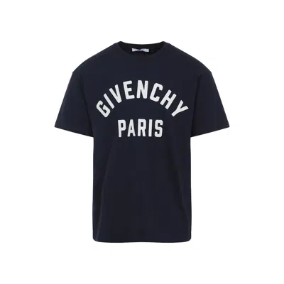 Givenchy Men Black Crewneck T-shirt With Maxi Logo Lettering On The Front In Cotton Man