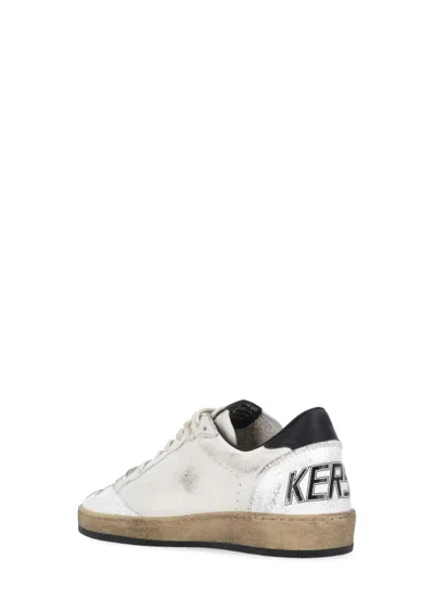 Golden Goose Ballstar' Black And White Low Top Sneakers With Star Patch On The Side And Contrasting Heel With Wri In Pink