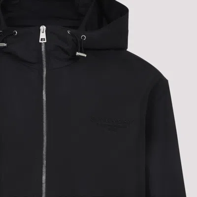 Givenchy Drawstring Hooded Windbreaker Jacket In Blue