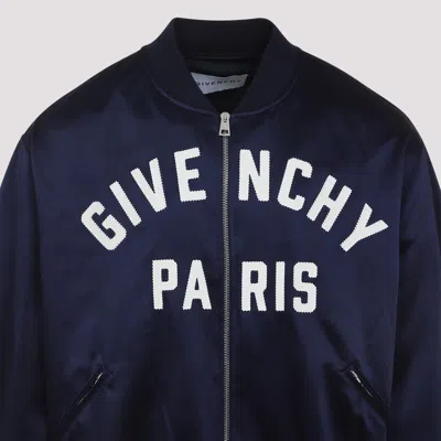 Givenchy Logo Bomber Jacket Puffer Jackets Blue In Multi