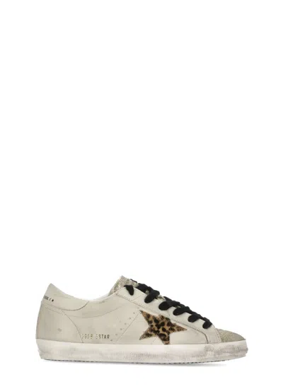 Golden Goose Light Beige/animalier Super-star Sneaker In White