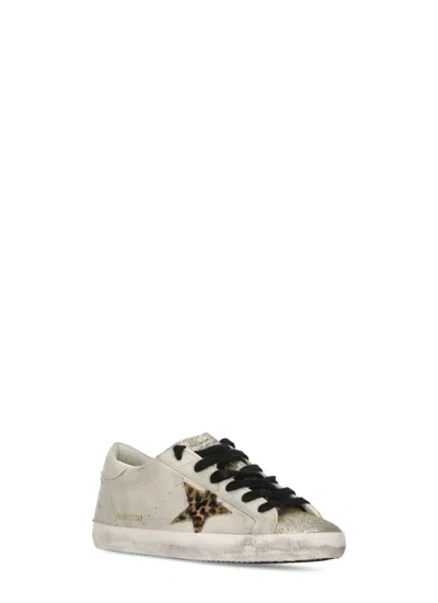 Golden Goose Light Beige/animalier Super-star Sneaker In White