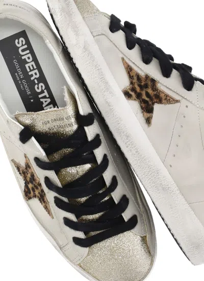 Golden Goose Light Beige/animalier Super-star Sneaker In White