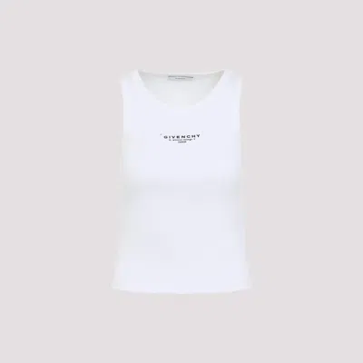 Givenchy Women Slim Tank Top With Logo Print In White