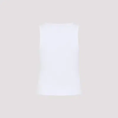 Givenchy Women Slim Tank Top With Logo Print In White