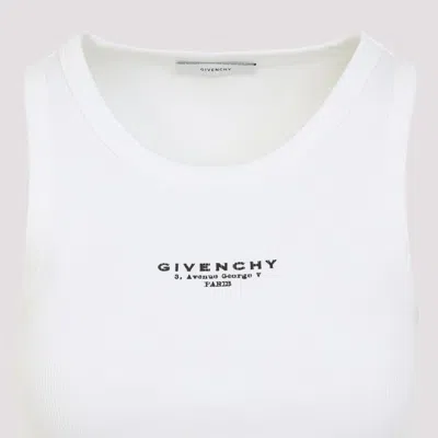 Givenchy Women Slim Tank Top With Logo Print In White
