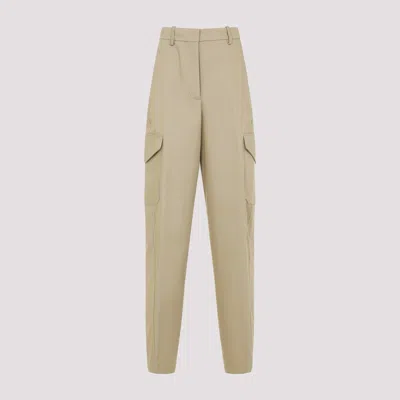 Givenchy Womens Beige Cocoon Straight-leg Cotton-wool Blend Trousers In Brown