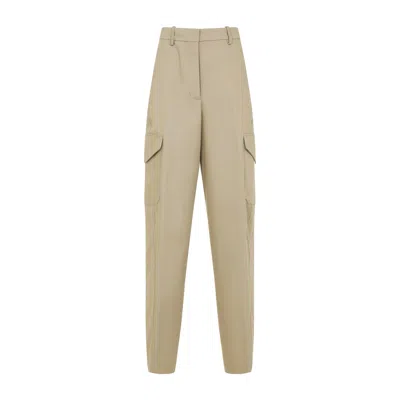 Givenchy Womens Beige Cocoon Straight-leg Cotton-wool Blend Trousers In Brown