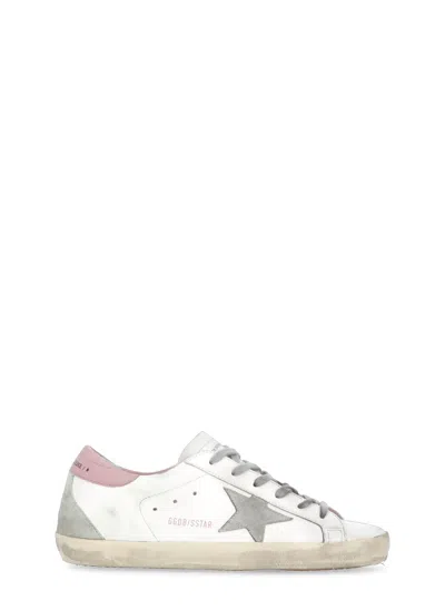 Golden Goose Leather Upper Sneakers With Suede Star Patch In White