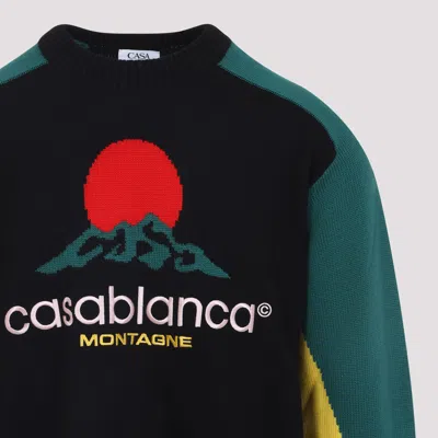 Casablanca Crewneck Merino Wool Jumper In Multi