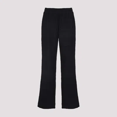 Casablanca Black Pants With All-over Embossed Monogram And Drawstring Waist In Black