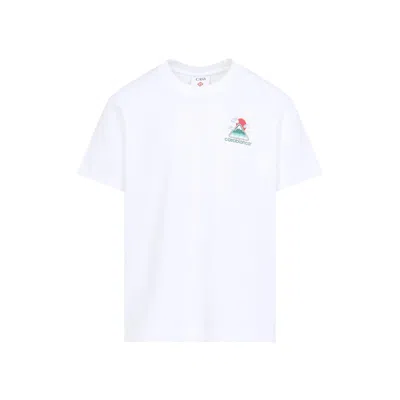 Casablanca Montagne Ondulée Logo-print Cotton-jersey T-shirt In White