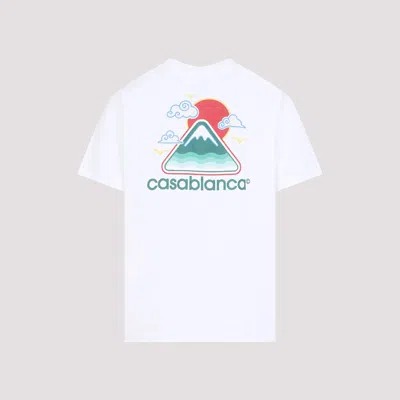 Casablanca Montagne Ondulée Logo-print Cotton-jersey T-shirt In White