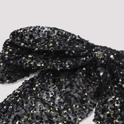 Maison Michel Sequin-embellished Bow Tie In Black