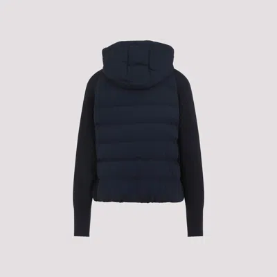 Brunello Cucinelli Quilted Puffer Jacket With Ribbed Sleeves In Blue