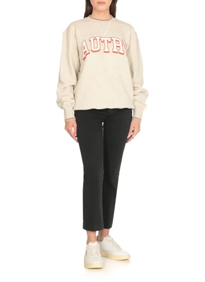 Autry White Logoed Leather Sneakers In White