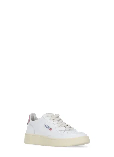 Autry White Logoed Leather Sneakers In White