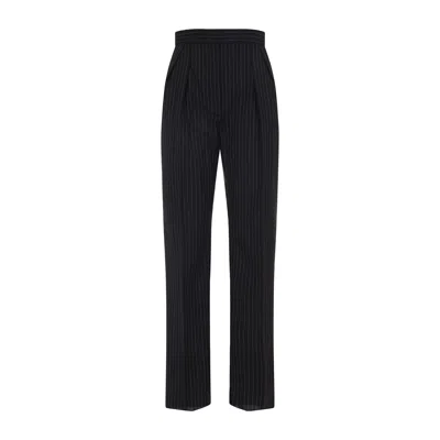 Max Mara Sesamo Carrot Trousers In Wool Cloth In Blue
