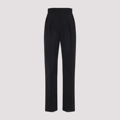 Max Mara Sesamo Carrot Trousers In Wool Cloth In Blue