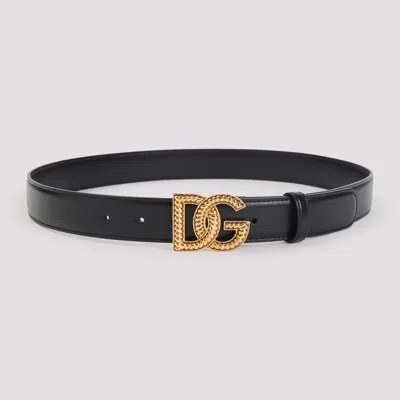 Dolce & Gabbana Dg Logo Belt In Black