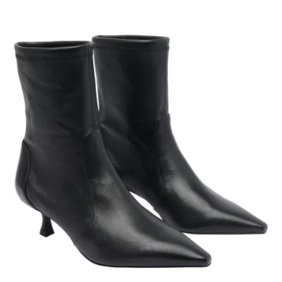 Stuart Weitzman Pointed Toe Ankle Boots With 50mm Heel In Black