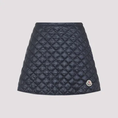 Moncler Minigonna In Nylon Blu Notte Donna In Blue