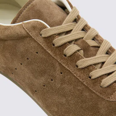 Common Projects Streamlined Suede Sneakers With Perforated Rubber Sole In Brown