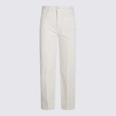 Mother Stretch Denim The Rambler Trousers In White