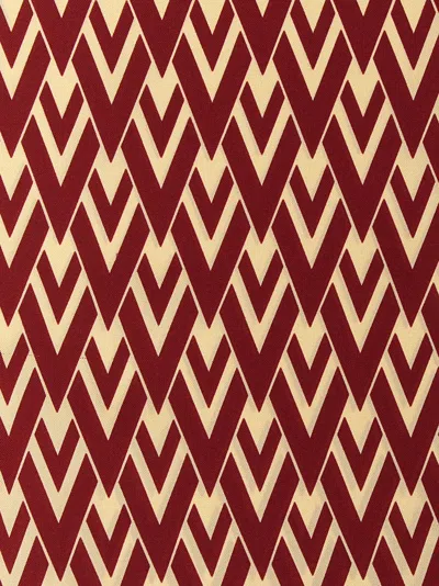 Valentino Toute La V Silk Scarf In Red