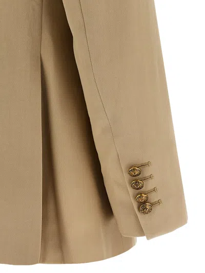 Golden Goose Womens Double-breasted Blazer In Sand With Gold Heraldic Buttons In Gold