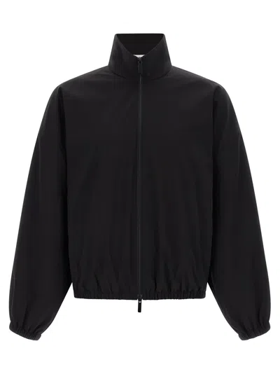 Fear Of God Nylon Zip-up Sweatshirt In Black